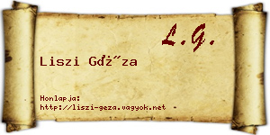 Liszi Géza névjegykártya